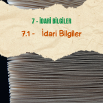 7.1 İdari Bilgiler